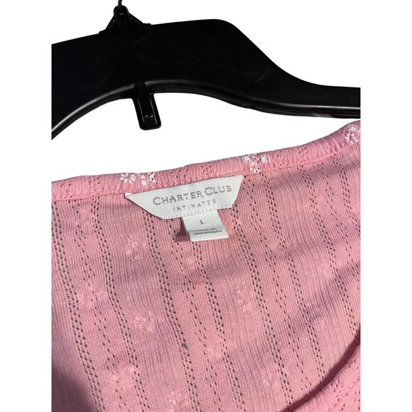 Charter Club Intimates Pink Dandelion Print Sleep Gown L Short Sleeve Soft - Picture 2 of 2